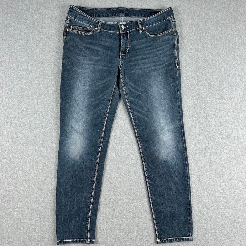 Seven7 Womens Jeans Size 32 Blue Denim Legging Stretch Style‎